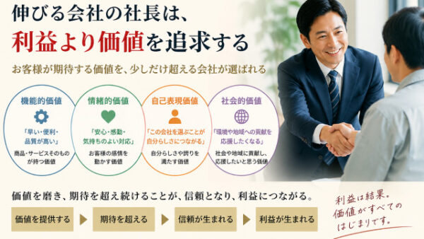 伸びる会社の社長は、利益より価値を追求する