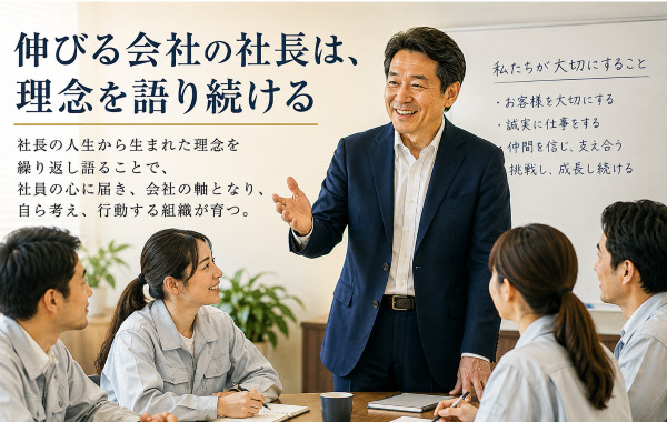 伸びる会社の社長は、理念を語り続ける 伸びる会社の社長は、理念を語り続ける
